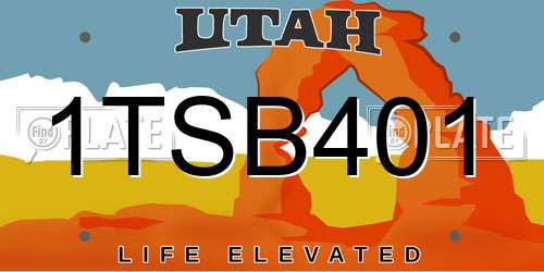 1TSB401 Utah License Plate
