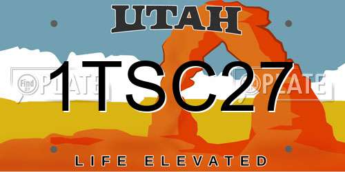 1TSC27 Utah License Plate