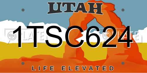 1TSC624 Utah License Plate