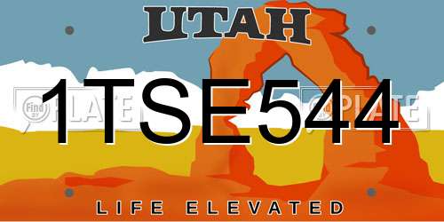1TSE544 Utah License Plate