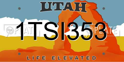 1TSI353 Utah License Plate