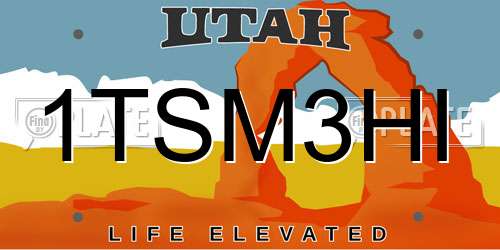 1TSM3HI Utah License Plate