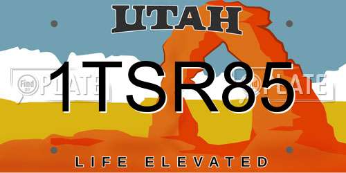 1TSR85 Utah License Plate