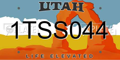 1TSS044 Utah License Plate