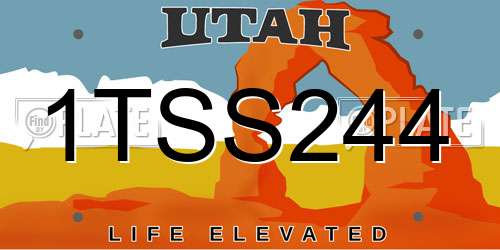 1TSS244 Utah License Plate