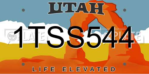 1TSS544 Utah License Plate