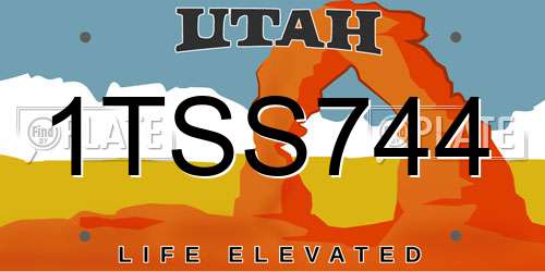1TSS744 Utah License Plate