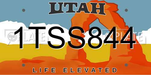 1TSS844 Utah License Plate