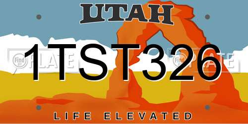 1TST326 Utah License Plate