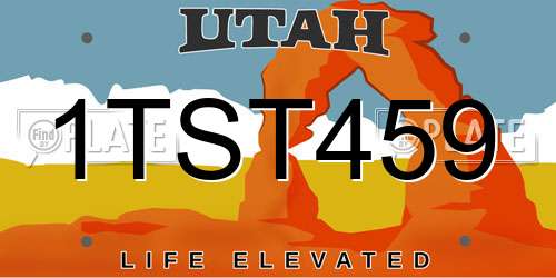 1TST459 Utah License Plate