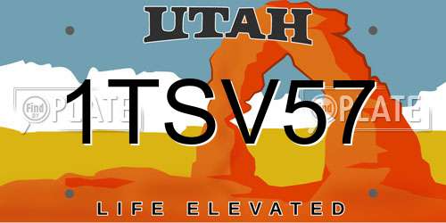 1TSV57 Utah License Plate