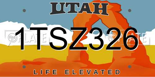 1TSZ326 Utah License Plate