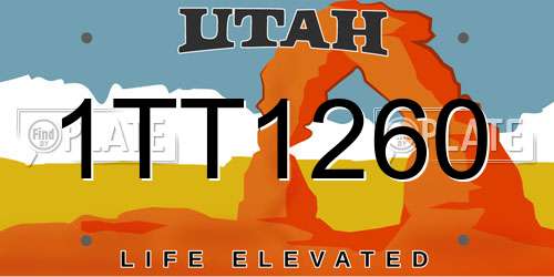 1TT1260 Utah License Plate