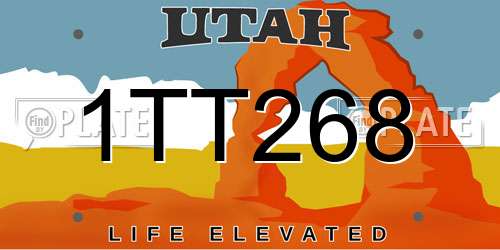 1TT268 Utah License Plate