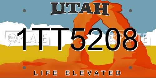 1TT5208 Utah License Plate