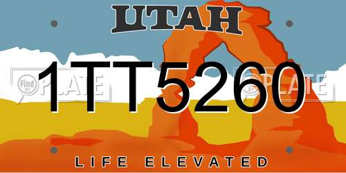 1TT5260 Utah License Plate