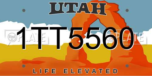 1TT5560 Utah License Plate