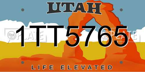 1TT5765 Utah License Plate