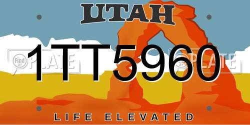 1TT5960 Utah License Plate