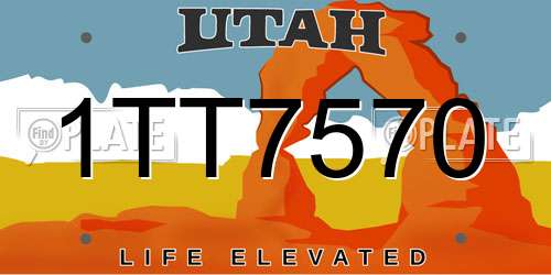 1TT7570 Utah License Plate