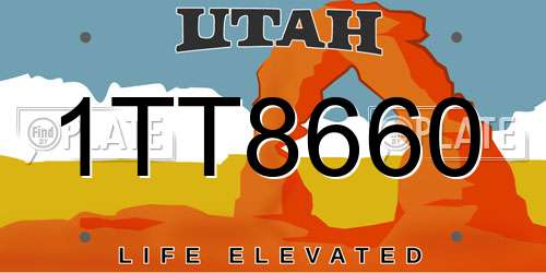 1TT8660 Utah License Plate