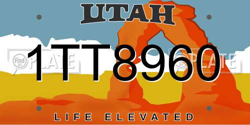 1TT8960 Utah License Plate