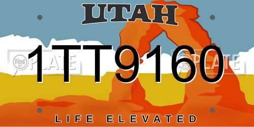 1TT9160 Utah License Plate