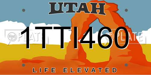 1TTI460 Utah License Plate