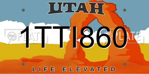 1TTI860 Utah License Plate