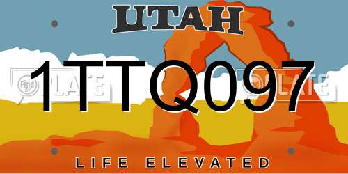 1TTQ097 Utah License Plate