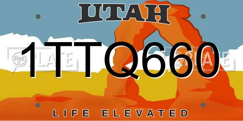 1TTQ660 Utah License Plate