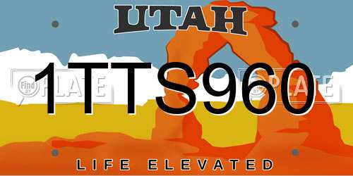 1TTS960 Utah License Plate