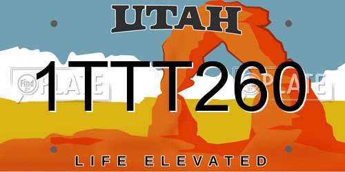 1TTT260 Utah License Plate