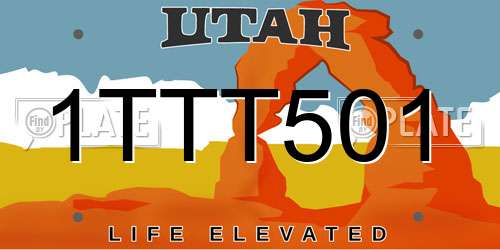 1TTT501 Utah License Plate
