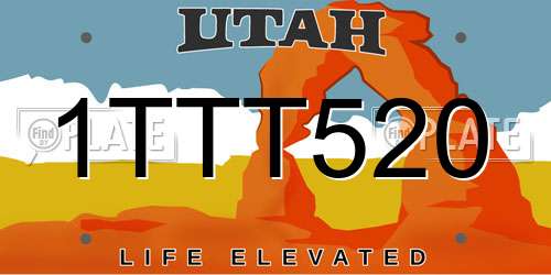 1TTT520 Utah License Plate