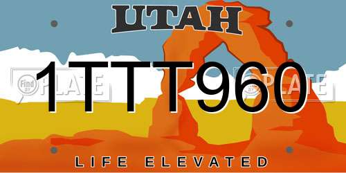 1TTT960 Utah License Plate