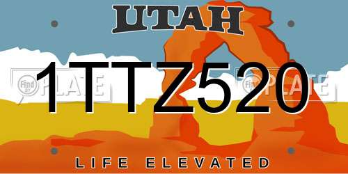1TTZ520 Utah License Plate
