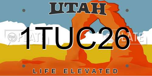 1TUC26 Utah License Plate