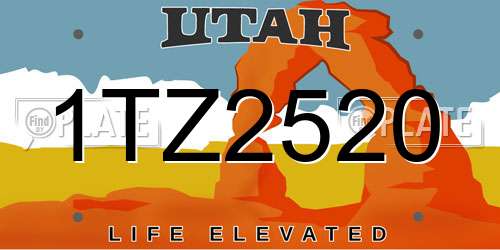 1TZ2520 Utah License Plate
