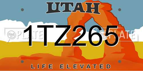 1TZ265 Utah License Plate