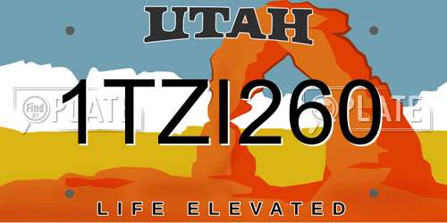 1TZI260 Utah License Plate