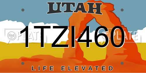 1TZI460 Utah License Plate
