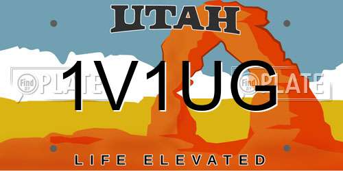 1V1UG Utah License Plate
