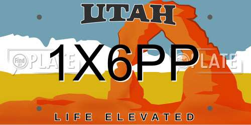 1X6PP Utah License Plate