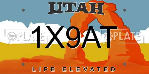 1X9AT Utah License Plate