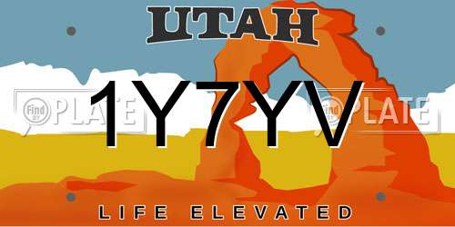 1Y7YV Utah License Plate