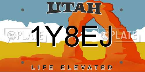 1Y8EJ Utah License Plate
