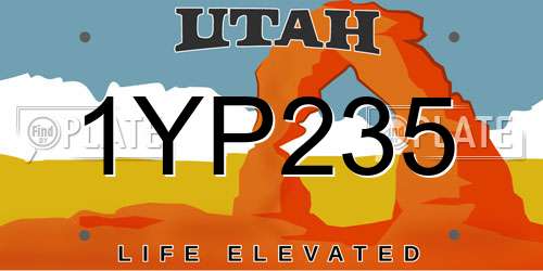 1YP235 Utah License Plate