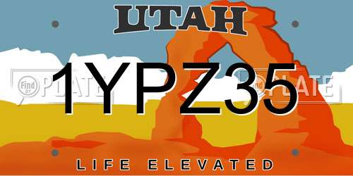 1YPZ35 Utah License Plate