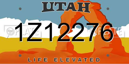 1Z12276 Utah License Plate